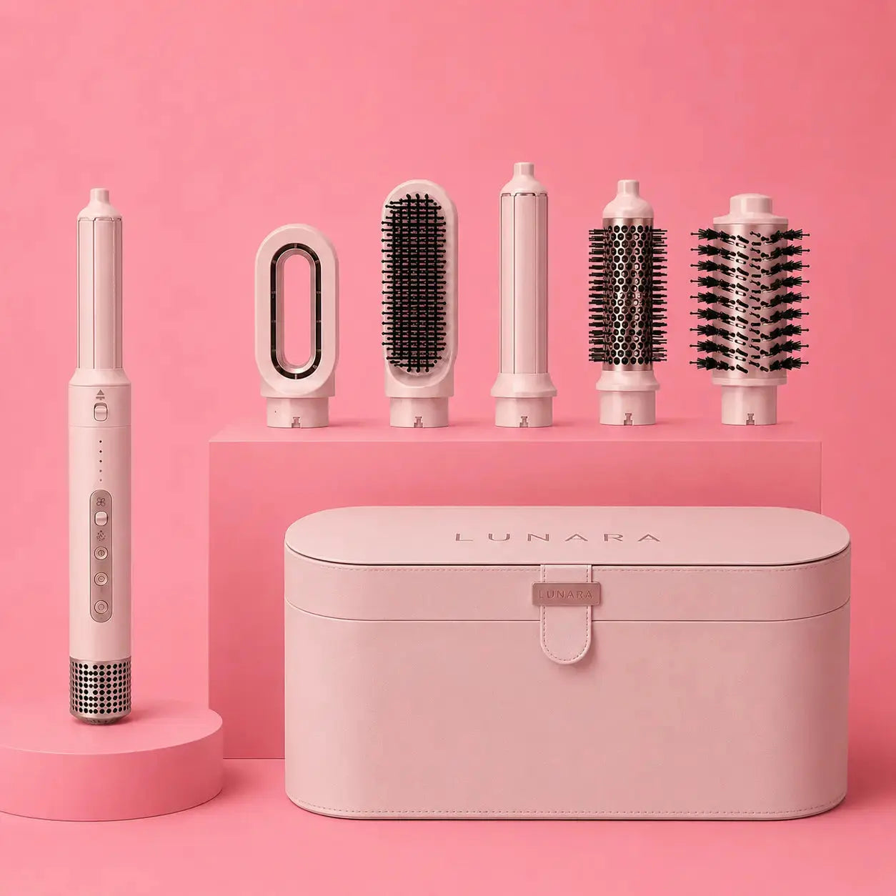 LunaAir - Kit 6 embouts : volumateur, lissant, lisseur, sèche-cheveux, coiffante, volume max 1